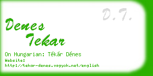 denes tekar business card